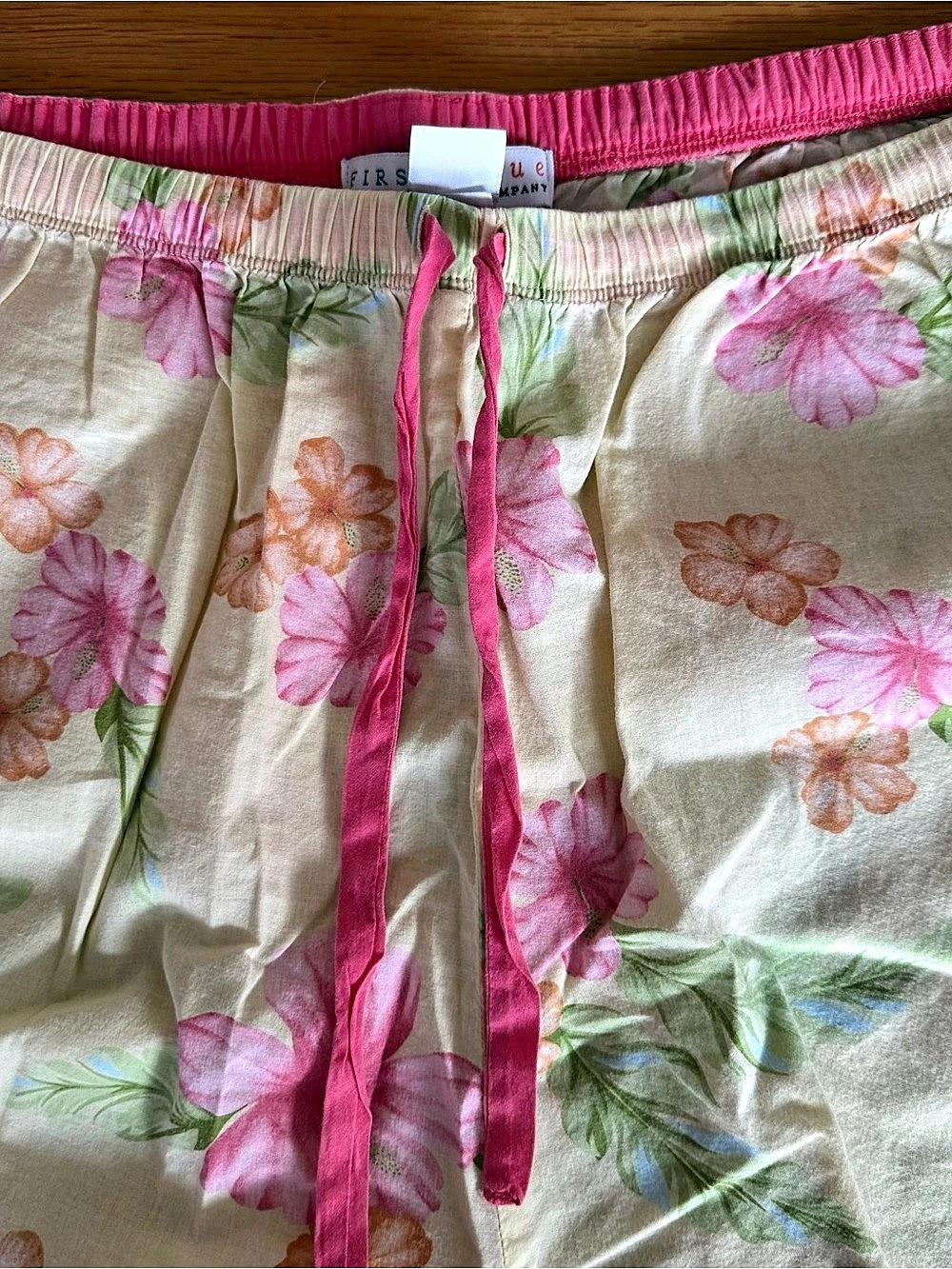 First Issue Liz Claiborne Floral Cotton Pajamas in Cream & Pink Size XL